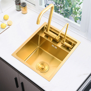 2023 New Gold Invisible Small Sink Hidden Bar Wash Desk 304 Stainless Steel Kitchen Sink