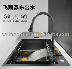 Factory Direct Selling Cheap Waterfall Kitchen Faucet 201 Stainless Steel Kitchen Sink