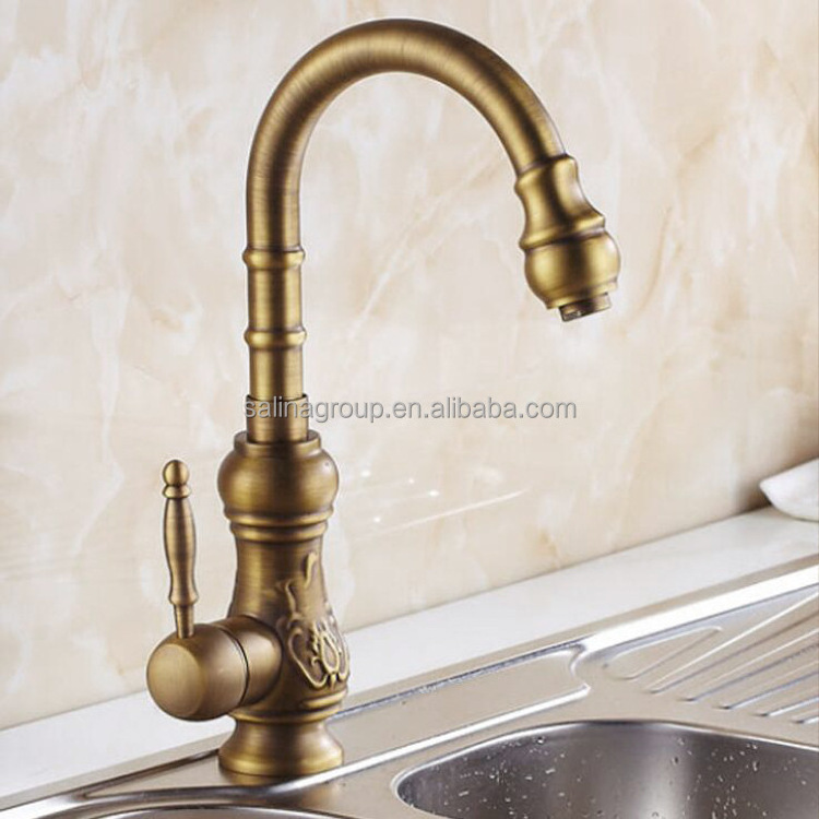 Hot selling retro creative copper antique water basin faucet  hot and cold bathroom faucet