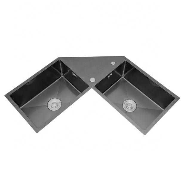 Modern stainless steel unique handmade corner kitchen sink stainless steel triangular kitchen sink