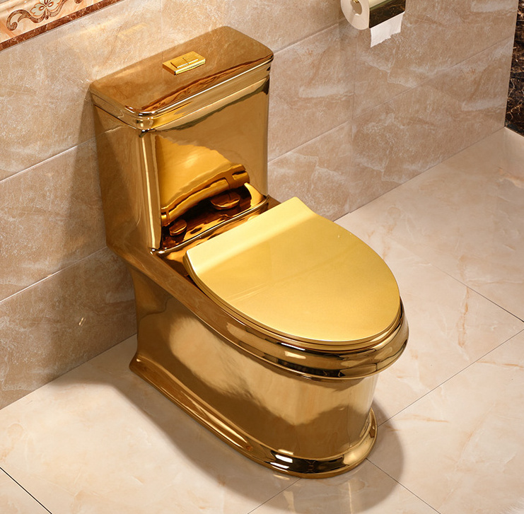 Bangladesh price sanitary ware gold plated toilet bowl gold color ceramic toilet hotel bathroom gold wc toilet