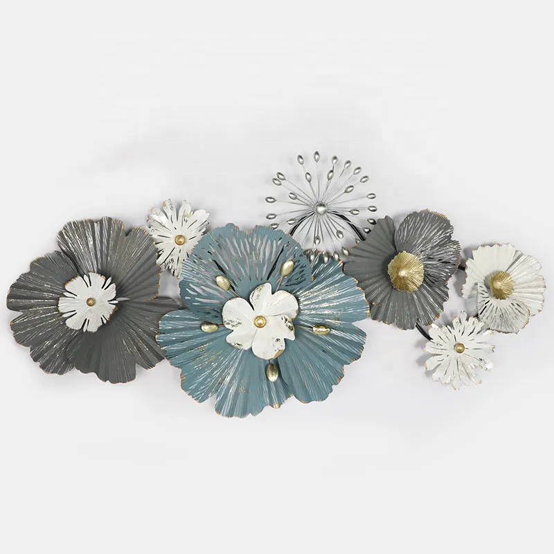 New Modern Metal Iron Wall Hanging Decoration Wall Flower Sculpture for Home and Living Room Decor