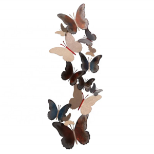 Hot selling 3D metal butterfly home decoration, wall mounted butterfly wall sticker, bedroom, living room, study decoration