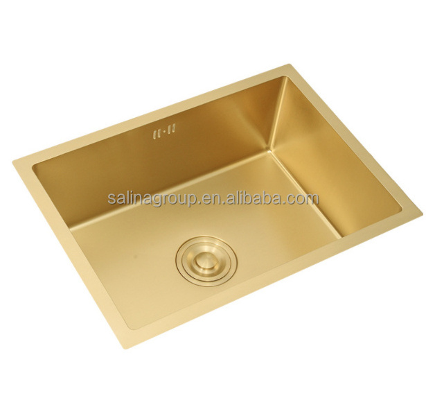 New rectangle large double trough sink gold kitchen 304 stainless steel handmade thickened sink