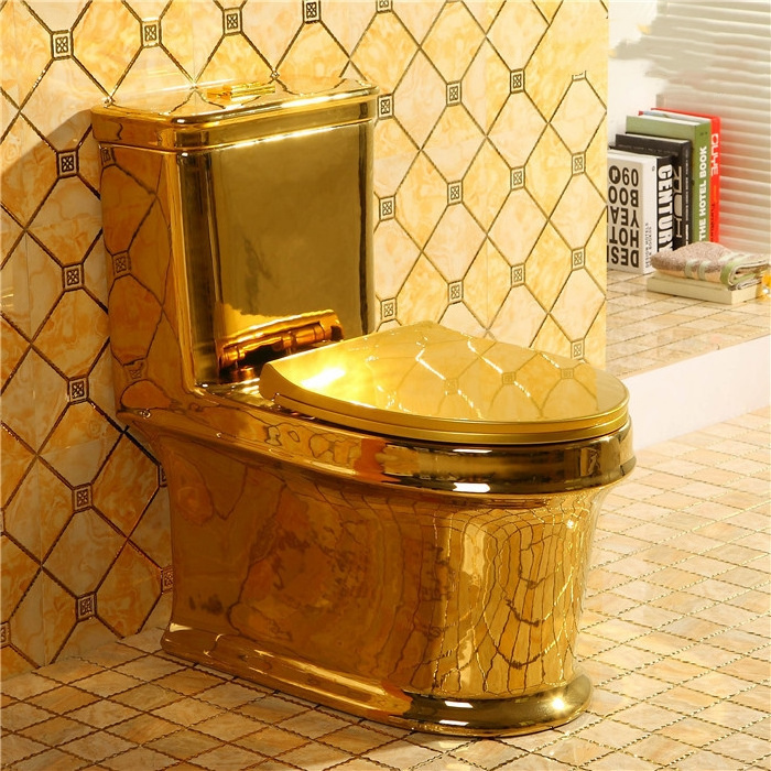 Bangladesh price sanitary ware gold plated toilet bowl gold color ceramic toilet hotel bathroom gold wc toilet