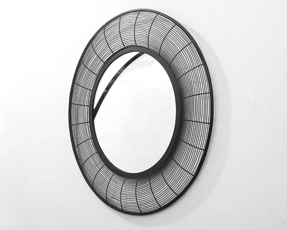 Hot selling geometric decorative mirrors furniture living room metal wall hanging art mirrors framed luxury decorative mirrors