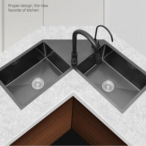 Modern stainless steel unique handmade corner kitchen sink stainless steel triangular kitchen sink