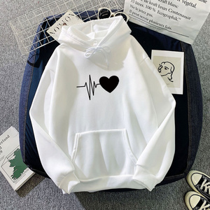 Y2K Winter Women's Hoodies Custom Logo Pullover Oversized Casual Knitted Fabric Love Heart Gym Long Sleeve Sweatshirt Hoodies