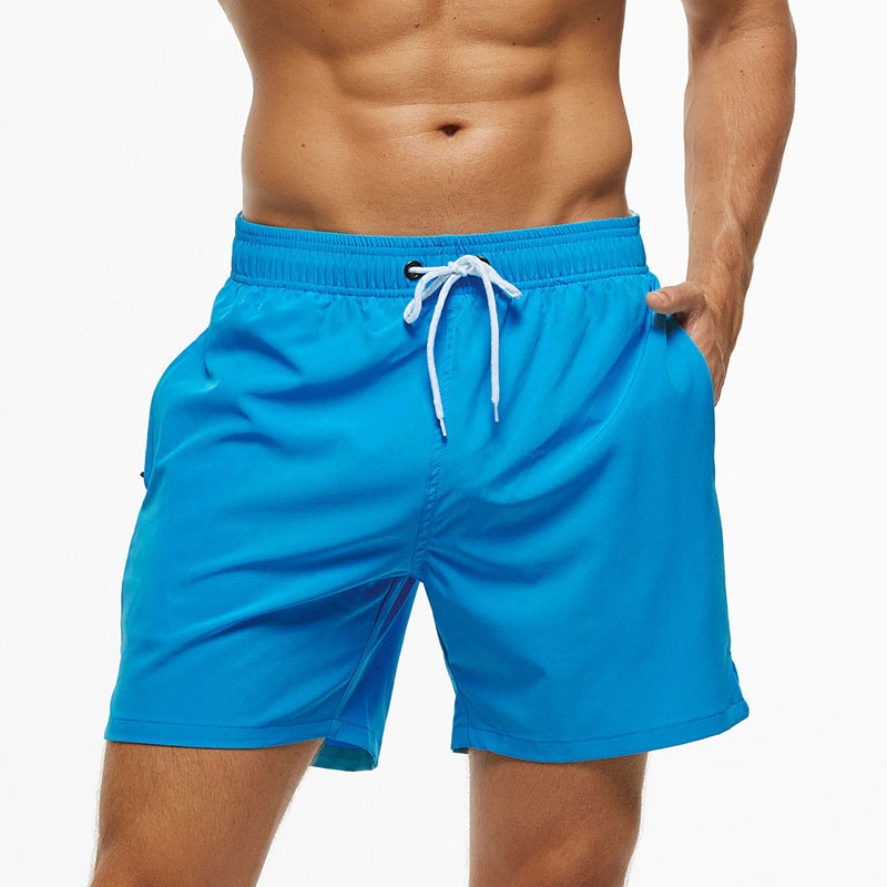 Summer Workout Sweat Gym Shorts Men Plain Casual 5 Inch Four-way Stretch Sports Beach Shorts with Zipper Pocket