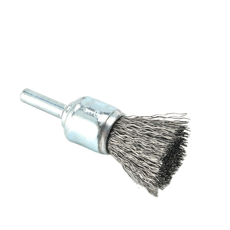 SALI End Brush Wire Brushes for Cleaning 1/4 Inch Arbor Coarse Carbon Steel Crimping Wire Wheel