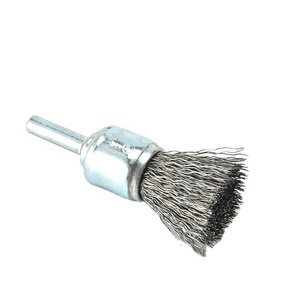 SALI End Brush Wire Brushes for Cleaning 1/4 Inch Arbor Coarse Carbon Steel Crimping Wire Wheel