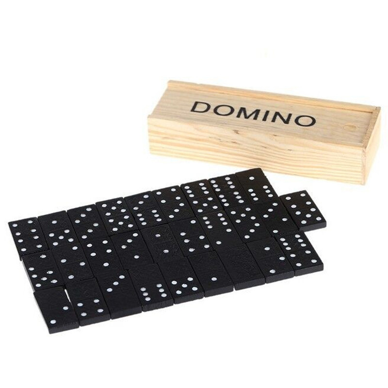 Mini Wooden Dominoes Set  Classic Board Games - Small Blocks, Educational Toys, Game Tiles  for adults and teen