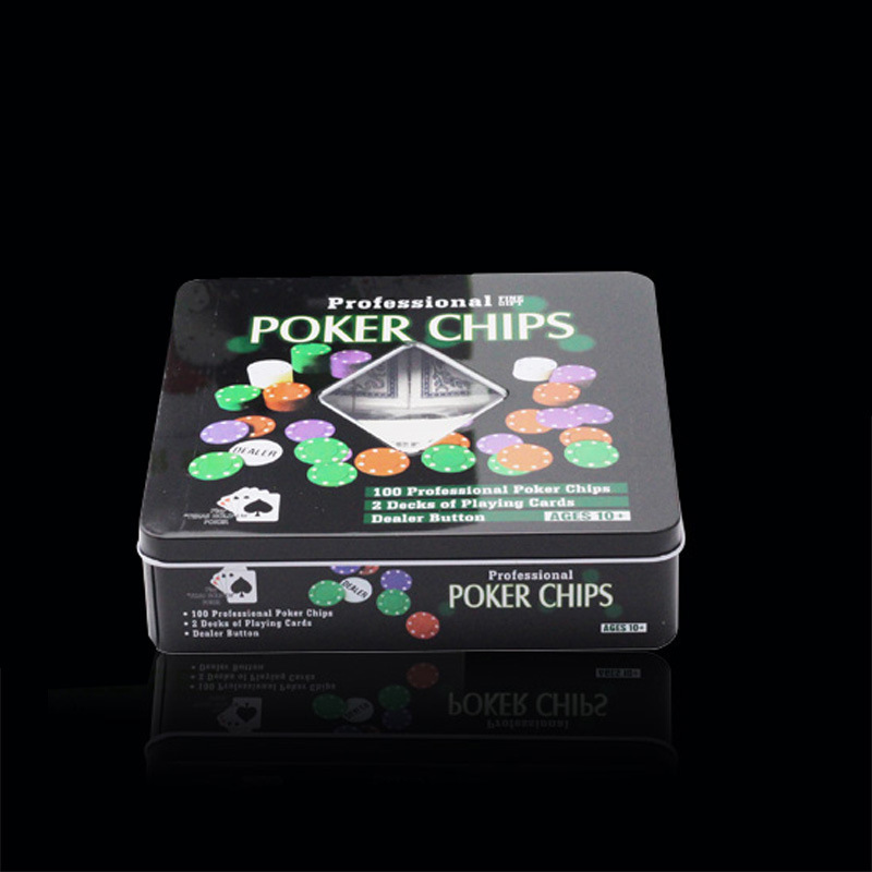 100 plastic professional poker chips 2 decks of playing poker cards with poker chips