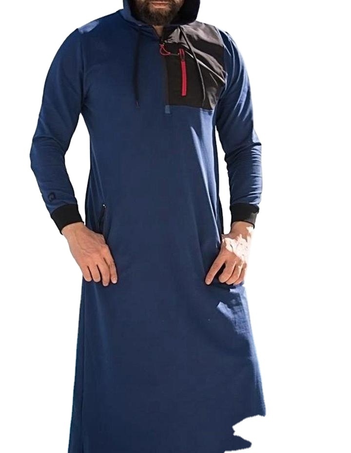 Islamic Muslim Men Thobes High Quality Dubai Arabic Kaftan Long Sleeve Jubba Middle East Robe Clothing