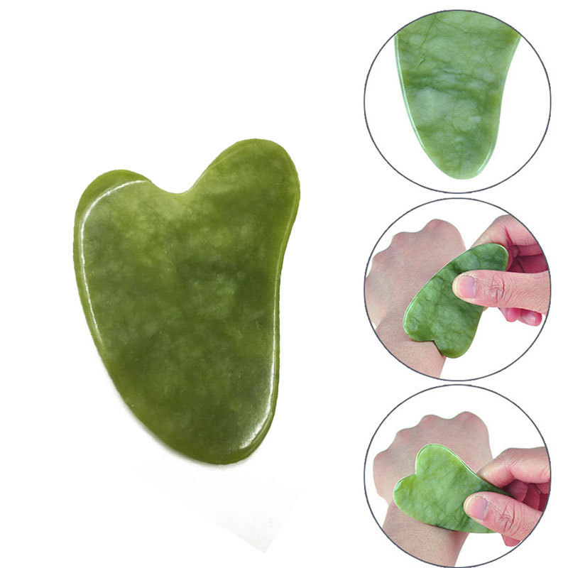 Manufacturer Guasha Board Stone Gua Sha Set Jade Massager / Jade Roller Guasha Gua Sha Tools Facial Neck Massage 8cm*5cm*4mm 35g