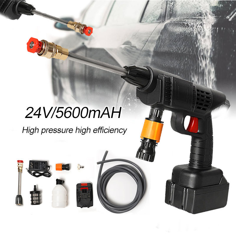 Cordless Portable High Pressure Electric Car Washer Gun With 24V Rechargeable Battery Power Car Wash Foam Gun