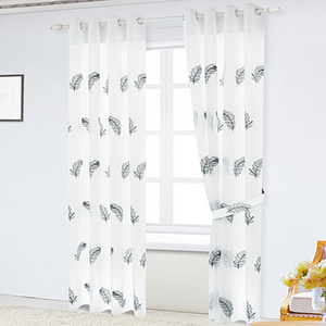 Popular Luxury Leaf Pattern Turkish Curtains Modern Home Decor Embroidery Curtain in Stock