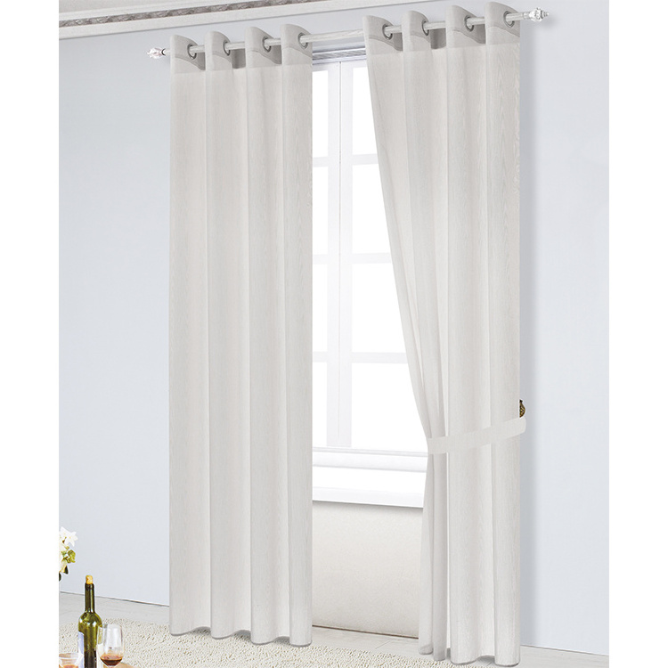 Customizable White Silver Yarn Fabric Curtains - Elegant Sheer Tulles for Living Room, Bedroom, and Kitchen Window Decor