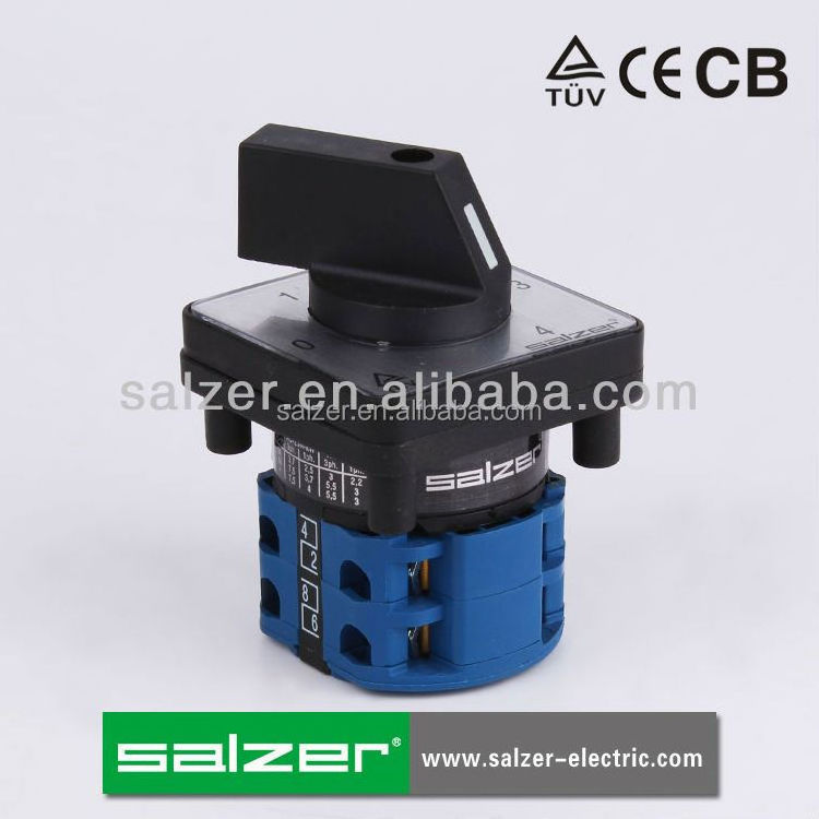 Salzer selector switch SA16 0-1-2-3-4 Multi step cam switch 16A 690V IEC60647-3 (TUV,CE and CB Approved)