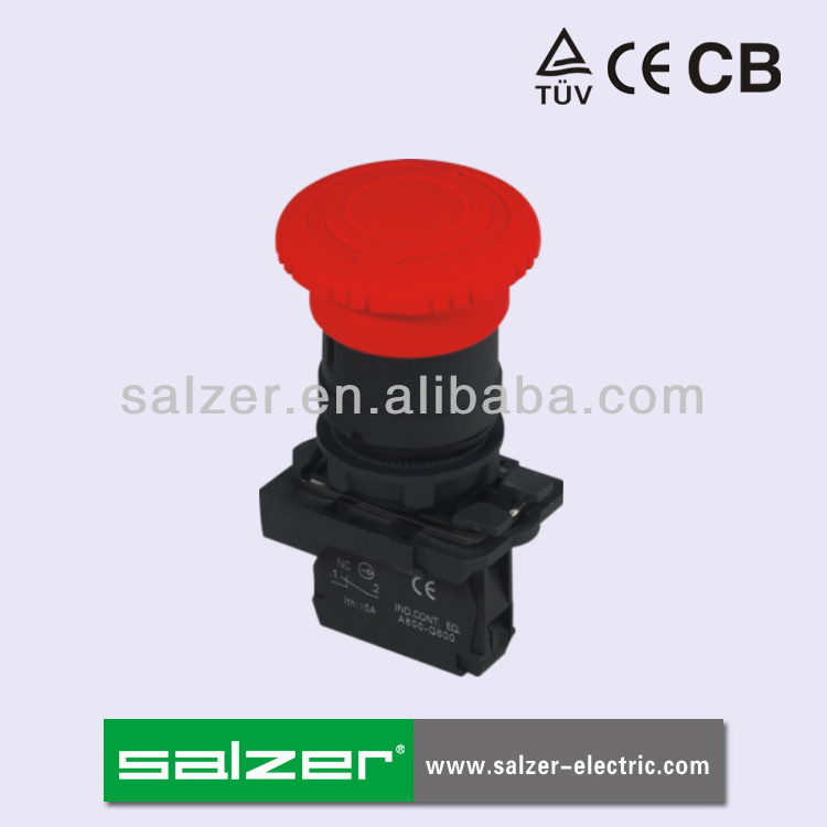 Salzer Brand SA22-AT421NC Mushroom Head Push Pull Button Switch Dia.40mm Emergency Stop (TUV, CE and CB Approved)