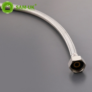 ptfe line 2 inch double outer wire stainless steel sleeve metal gas braided brake hose pipe