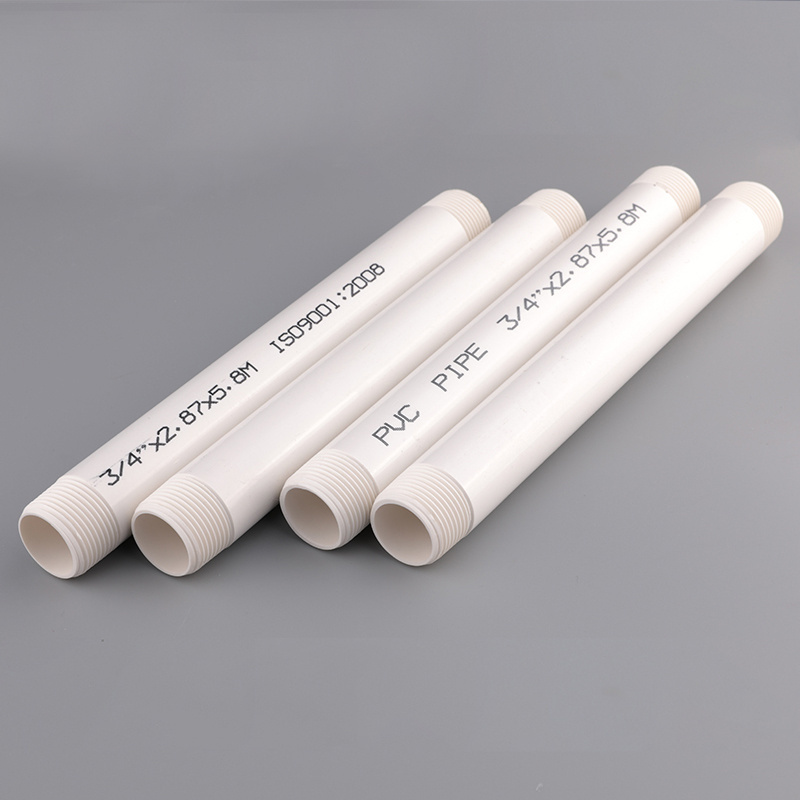 Manufacturer Hot Sales 1/2Inch-4Inch Sch40 80 PVC Threaded Water Pipe pvc polypropylene pipe 1/2