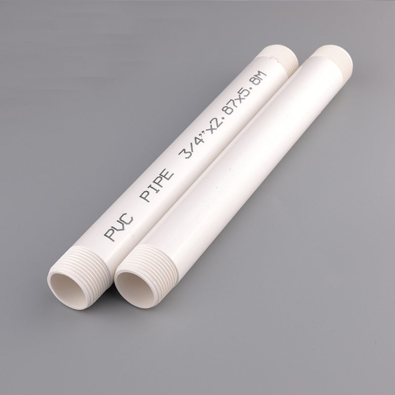 Manufacturer Hot Sales 1/2Inch-4Inch Sch40 80 PVC Threaded Water Pipe pvc polypropylene pipe 1/2