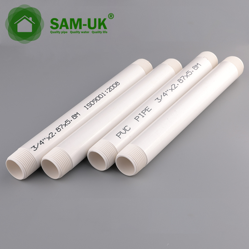 High quality water supply and drainage with thread di fittings 100ml plastic tube pvc water well pipe with thread connection