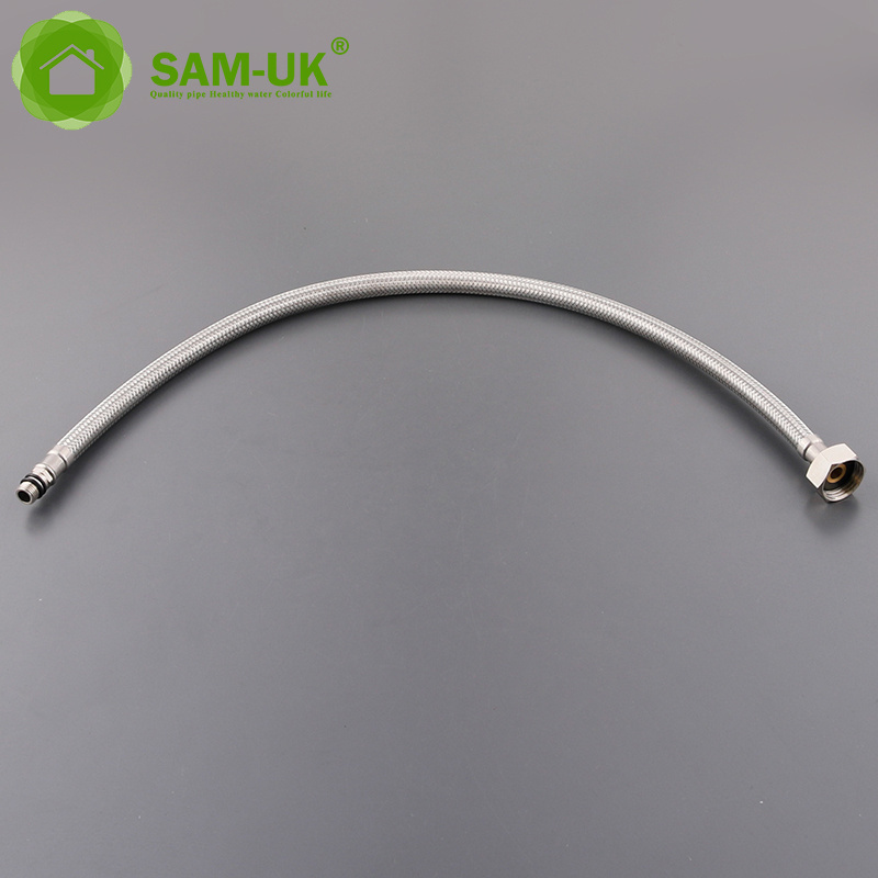 ptfe line 2 inch double outer wire stainless steel sleeve metal gas braided brake hose pipe