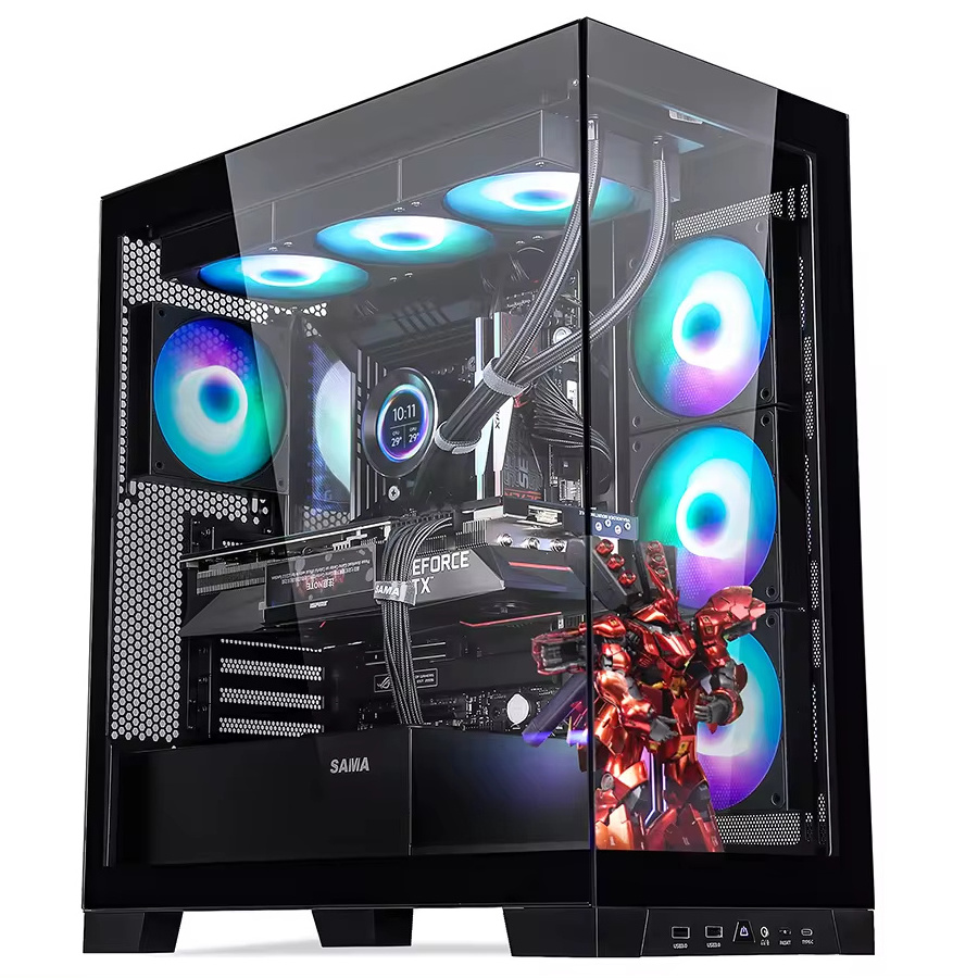 SAMA Gaming Computer Mid Tower ATX  Case Back Plug Motherboard Design Towers ATX Pc Case  Computer Case Desk