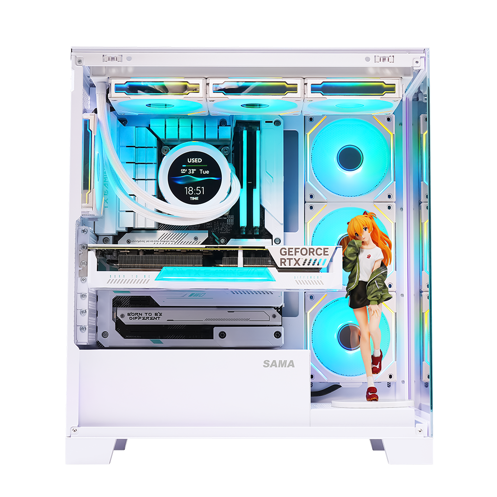 SAMA New design Multiple Hardware Installations tempered glass  case computer atx pc case Wholesale OEM desktop case