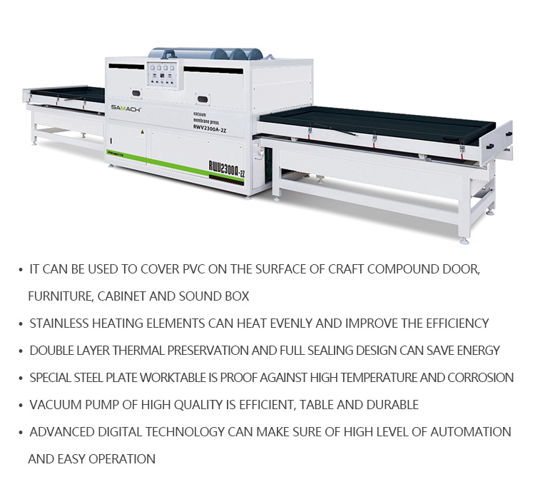 SAMACH Membrane Press PVC Veneer Surface Laminating Vacuum Membrane Press Machine