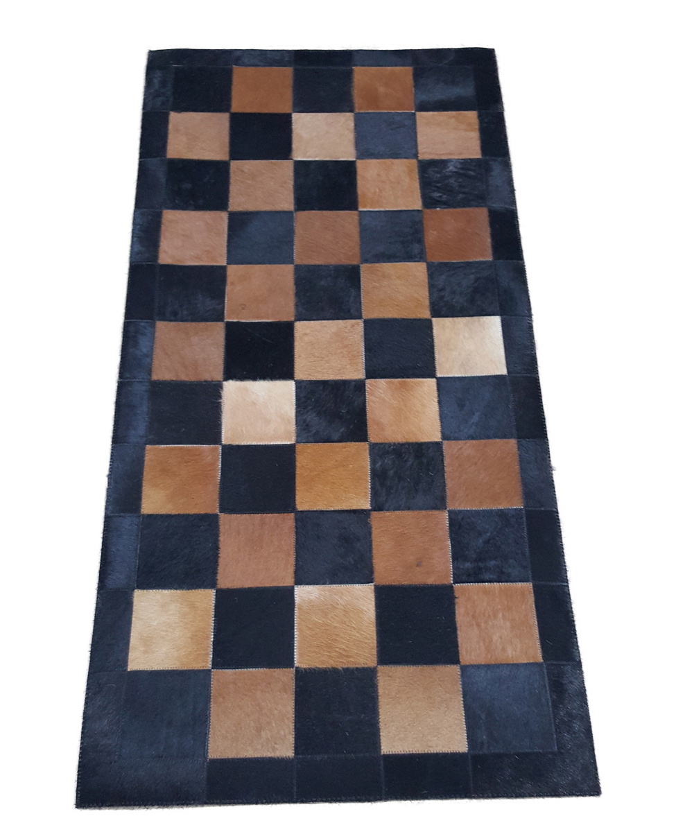 High Quality Cowhide Embroidered Leather Runner Carpets Rugs for Corridor Hallway Kitchen for Sale