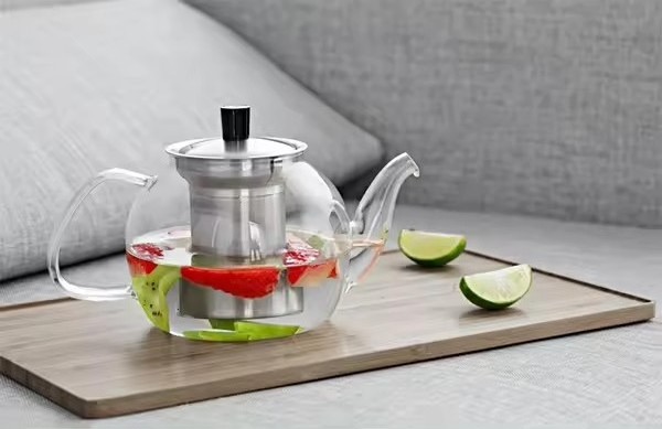 Samadoyo 900ml Borosilicate Glass Teapot Removable Stainless Steel Infuser Glass Teapots Steeper Glass Tea Pot with Lid