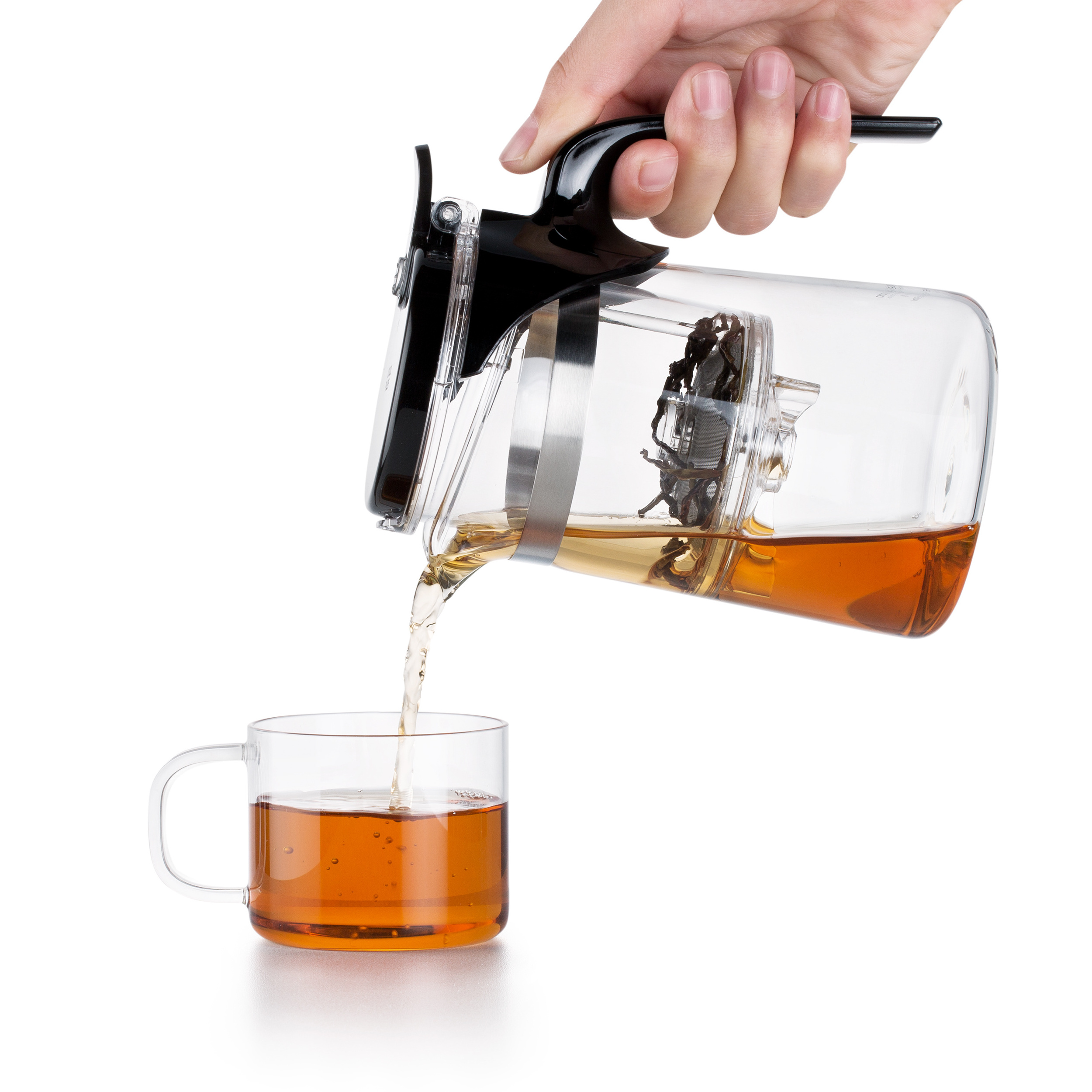 Hot Sale Heat Resistant High Borosilicate Glass Teapot Modern Style Transparent Glass Press Tea Cup Teapot With Filter