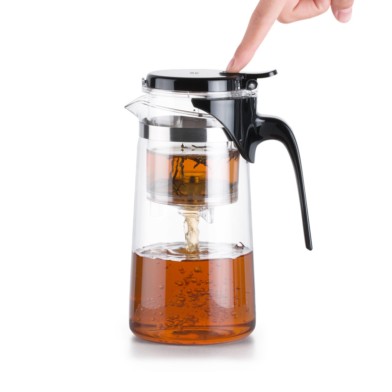 SAMADOYO Hot Sale Glass Water Bottle Tea Drink Ware Reusable Tea Pot Kettle Cup Portable Glass Teapot with Infuser Tea Pot