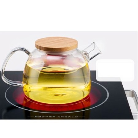 2023 New Heat Resistant Mini Transparent Borosilicate Glass Mug Flower Tea Pot Infuser Teapot With Strainer Lid And Handle