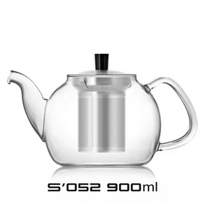 Samadoyo 900ml Borosilicate Glass Teapot Removable Stainless Steel Infuser Glass Teapots Steeper Glass Tea Pot with Lid