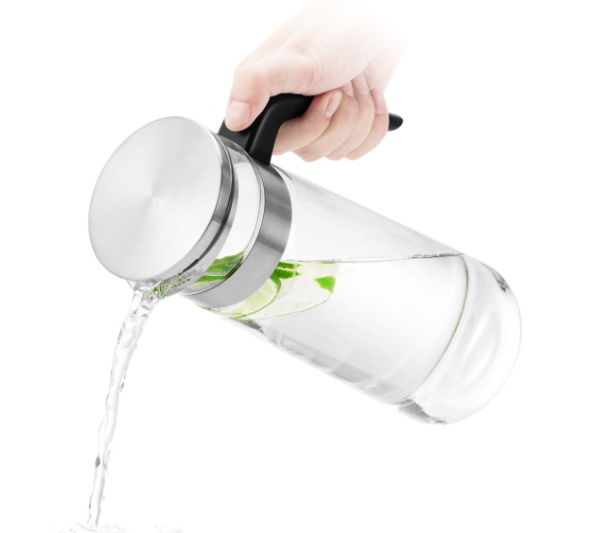 1500ml Glass Cooling Water Bottle pitcher Cold Kettle Household Glass Juice Kettle with Stainless Steel Lid