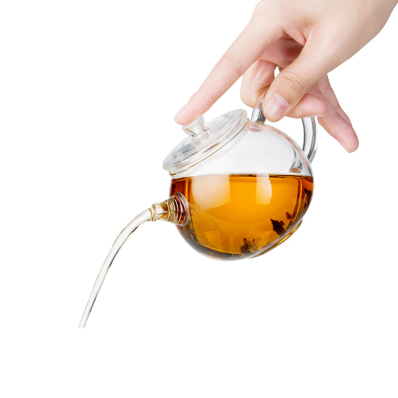 Hot Selling 250ml Glass Teapot Portable Heat Resistant Tea Maker Glass Lid Stovetop Safe Glass Teapot For Loose Leaf Tea