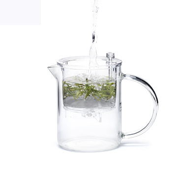 Hot Sale Samadoyo Transparent Clear Press Button Glass Tea Pots Teacups with Filter for Making Tea