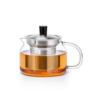 Samadoyo Removable Infuser Heat Resistant Glass Tea Maker Kettle 470ml Glass Tea Pot with Stainless Steel Strainer