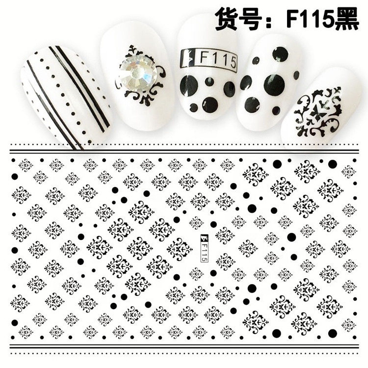 Best Quality Mixed designs Adhesive gold Silver color flower cartoon patterns Nature series 3d Nail art Stickers manicure decals