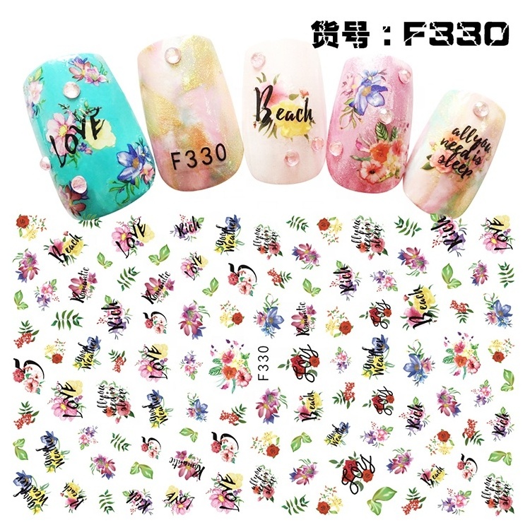 2019 nail art sticker french nail stickers stencils for beauty 3D Cartoon Nail Sticker self-adhesive decals  For Children