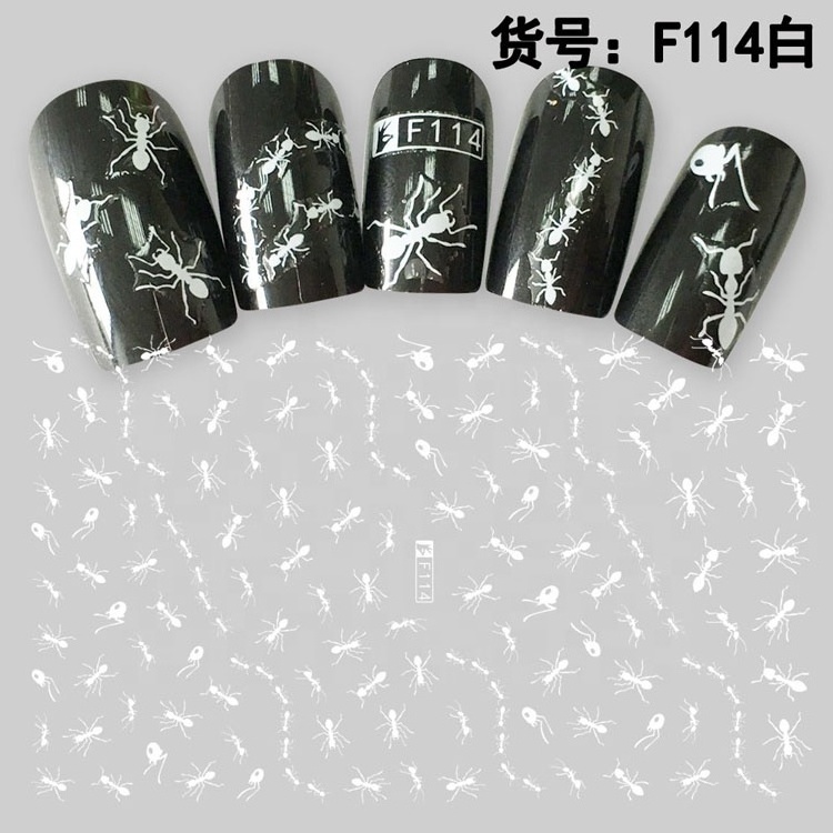 Best Quality Mixed designs Adhesive gold Silver color flower cartoon patterns Nature series 3d Nail art Stickers manicure decals