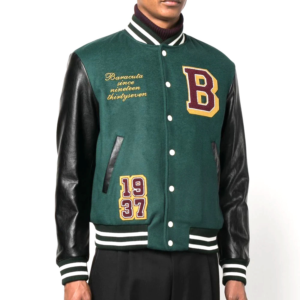 Baseball College Men Winter Letterman Bomber Varsity Jacket With Custom Logo Chenille Embroidery At Wholesale Price