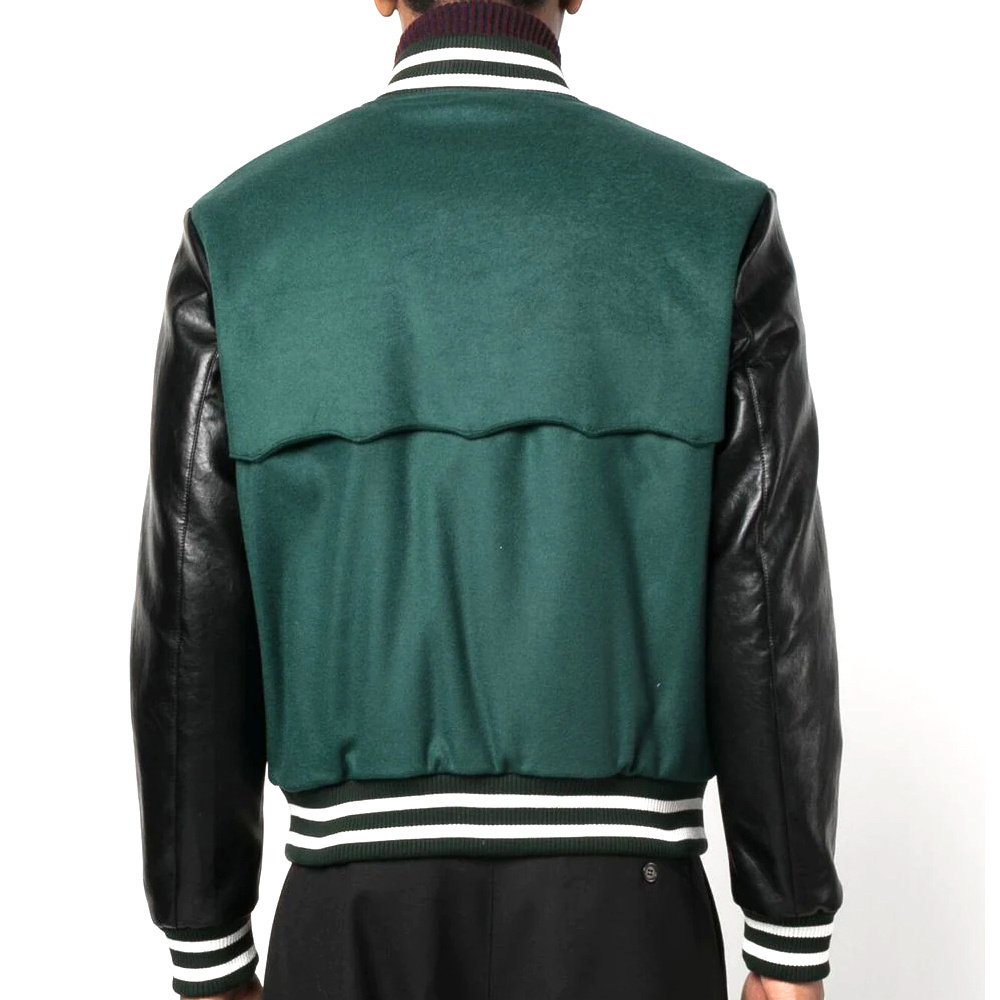 Baseball College Men Winter Letterman Bomber Varsity Jacket With Custom Logo Chenille Embroidery At Wholesale Price