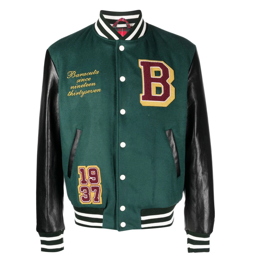 Baseball College Men Winter Letterman Bomber Varsity Jacket With Custom Logo Chenille Embroidery At Wholesale Price