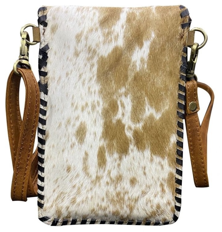 New Arrival Genuine Cow Hide Leather & Hair On Sling Bag With Whip Stitching Top Indian Wholesale manufacturer Custom Design Ava