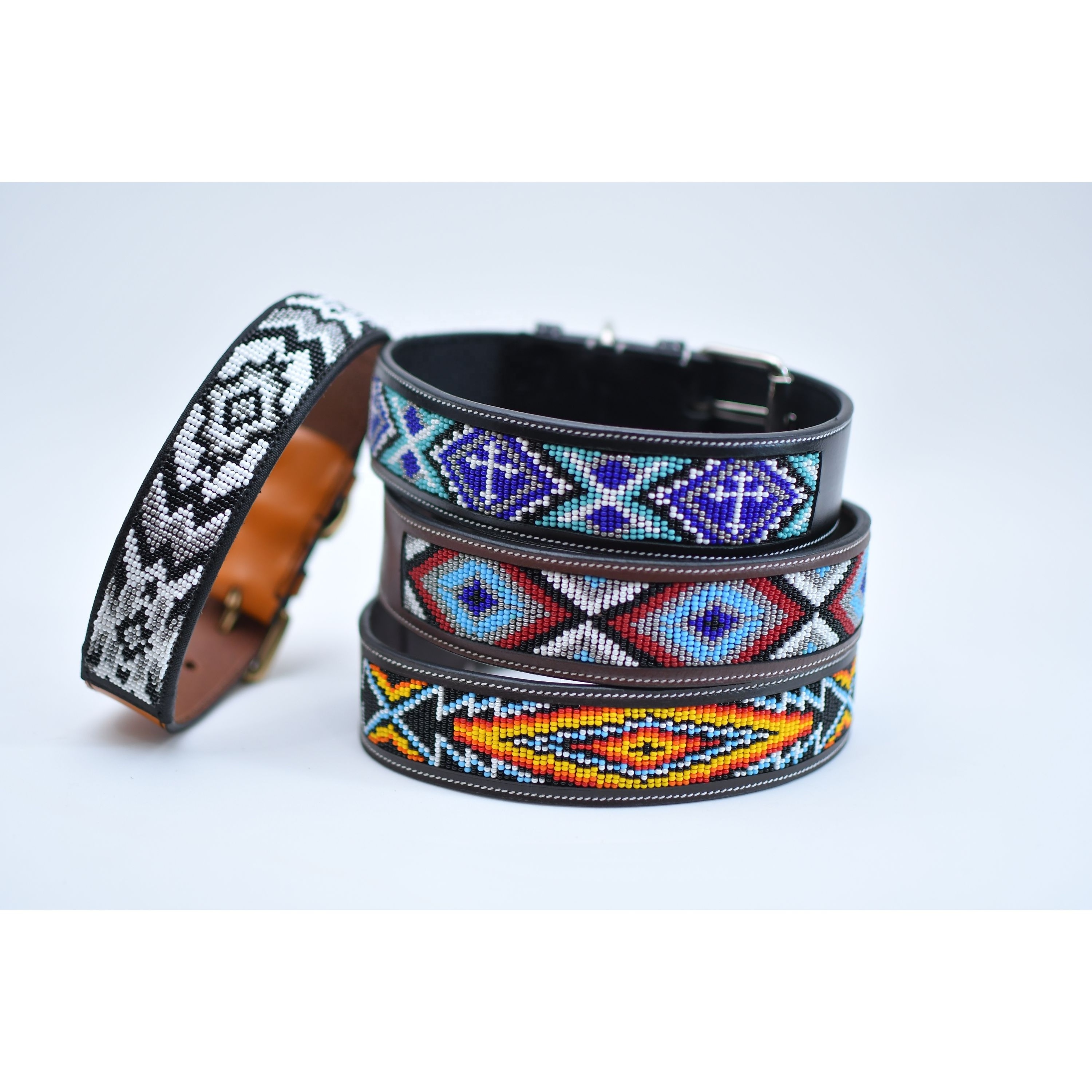 Hot Selling Handmade Genuine Leather Beaded Dog Collar  Manufacturer And Wholesaler All Sizes Available